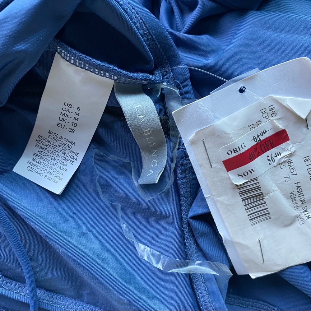 NEW La Blanca Women’s tankini swim top in blue moon “Island Goddess” - Picture 8 of 13